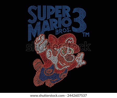 Super Mario Logo Vector Rhinestone t-shirt design