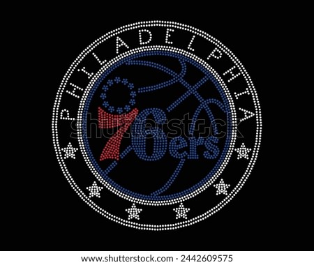 Philadelphia Logo Vector Rhinestone t-shirt design