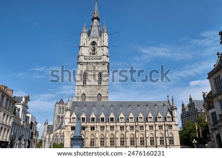 Similar – Image, Stock Photo Belfry of the church Santa Ana, framed by palm trees at sunset, Merida, Yucatan, Mexico