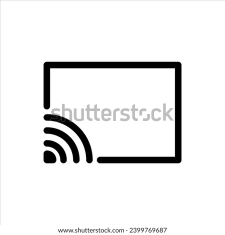 Screencast Icon. news website live streaming rss cast mode in television or smartphone logo. wireless screen mirror or screencast technology to stream video multimedia by using Chromecast tv symbol 