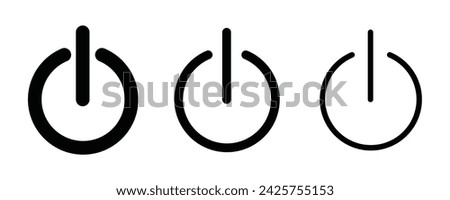 Button on off outline icon collection or set. Button on off Thin vector line art