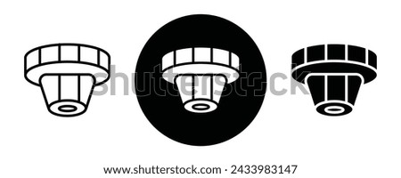 Smoke detector outline icon collection or set. Smoke detector Thin vector line art