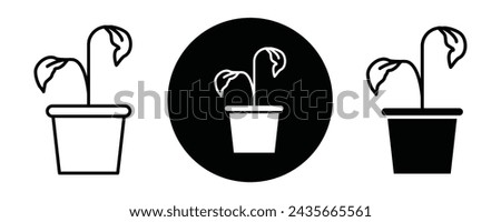 Withered plant icon line art vector