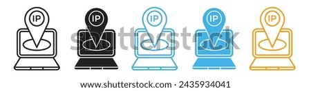 IP icon line art vector