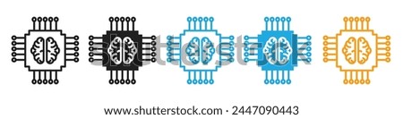 Futuristic AI Microchip Icon Denoting Next-Gen Processing Power