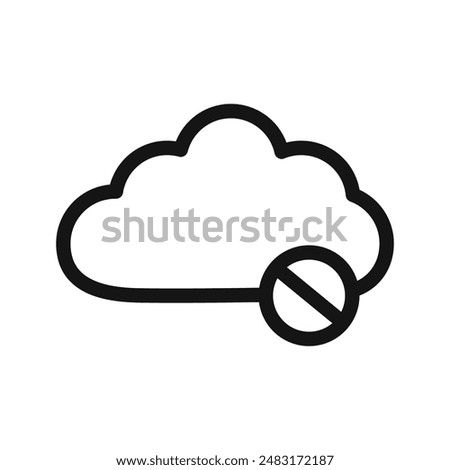 cloud sync disable icon Black line art vector