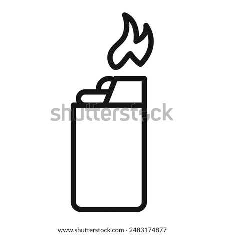 fire lighter icon Black line art vector