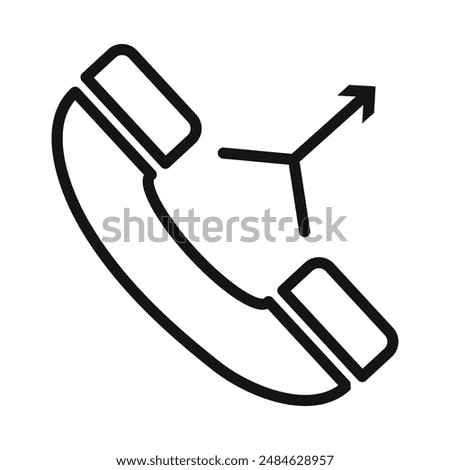 merge call icon Black line art vector