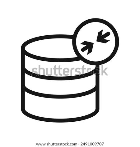 Shrink database icon Black line art vector logo