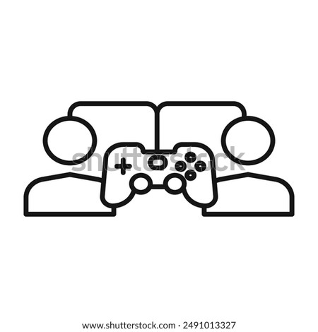 Multi Game player icon Black line art vector logo