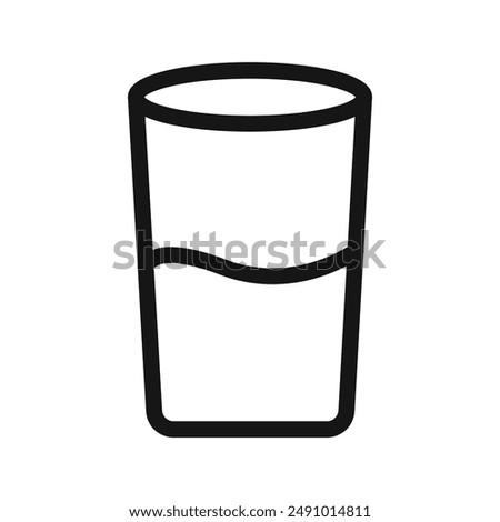 Glass of water icon Black line art vector logo