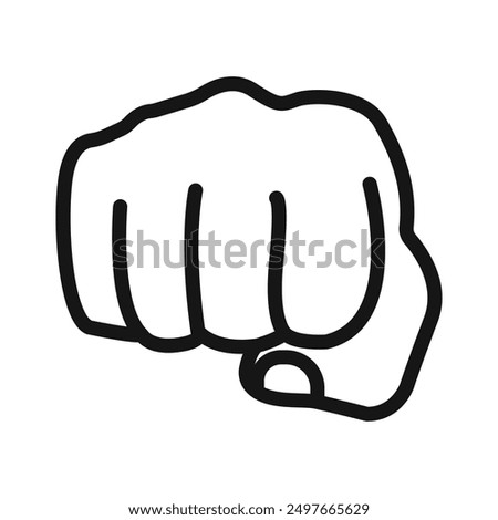 punch fist hand icon Black line art vector