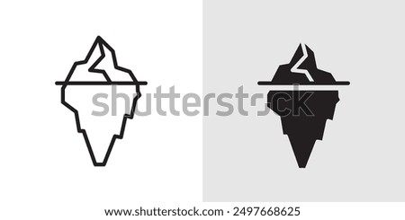 Iceberg Icon Black line art vector logo set