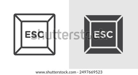 Esc icon Black line art vector logo set