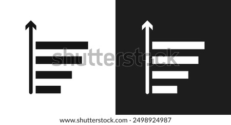 Sort amount up icon line art vector