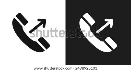 Call outgoing icon line art vector