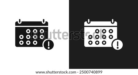 Calendar exclamation icon line art vector