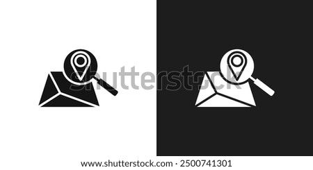 Search Location icon line art vector