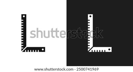 Ruler combined icon line art vector