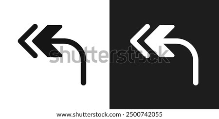 Reply all icon line art vector