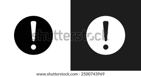 Exclamation interface icon line art vector