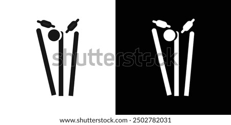 Wicket Stump icon line art vector