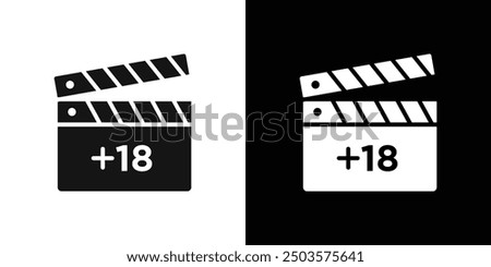 plus 18 movie icon line art vector