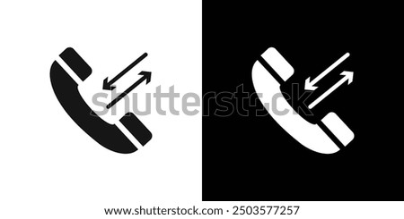 incoming outgoing calls icon line art vector