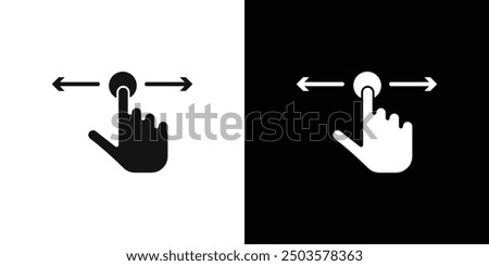 Horizontal swipe Flick Icon line art vector