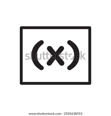 Variable symbol icon Black line art vector logo