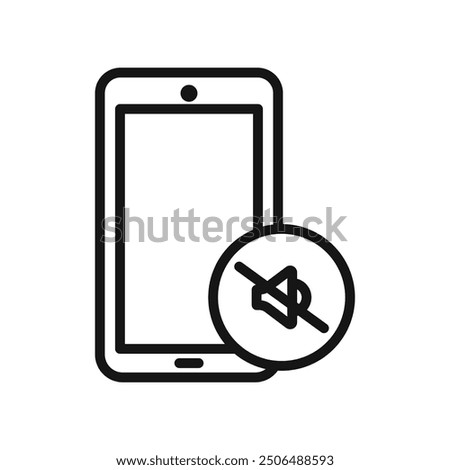 silent phone icon Black line art vector logo