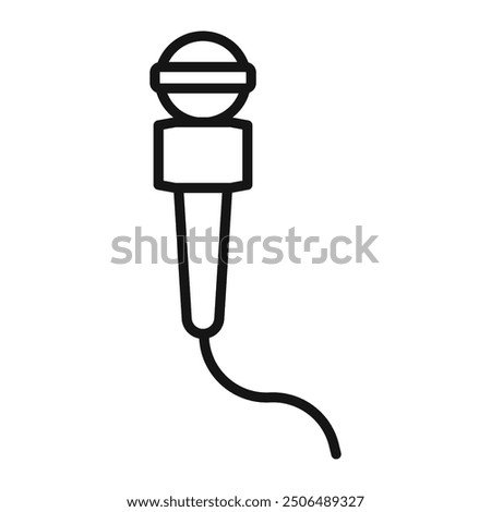 Microphone icon (2) Black line art vector logo