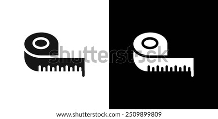 measure tape icon Black line art vector logo set