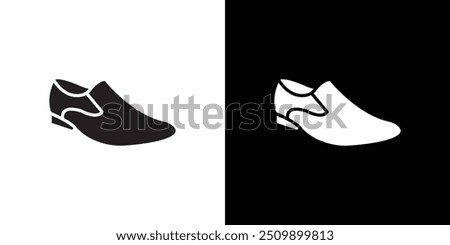 Men Shoes Icon Black line art vector logo set