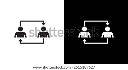 User switch icon Thin line flat illustration