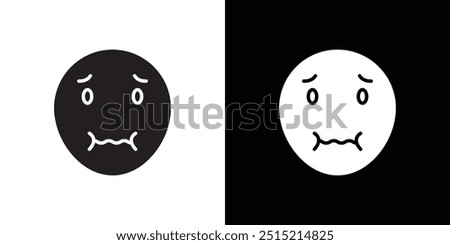 Nauseated emoji icon Thin line flat illustration