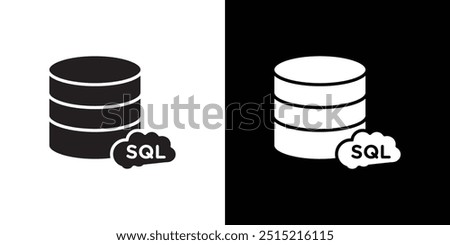 SQL server icon Thin line flat illustration