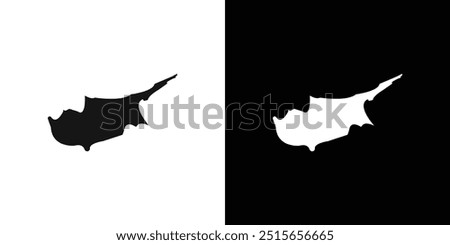 Cyprus map icon Thin line flat illustration