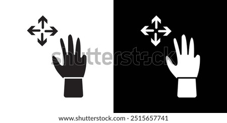 Hand, fingers, gesture, swipe, rotate icon Thin line flat illustration
