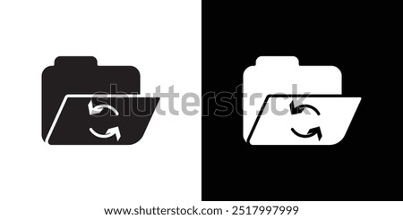 Folder sync icon Thin line flat illustration