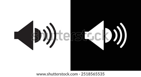 Speaker volume icon Vector flat thin line illustration