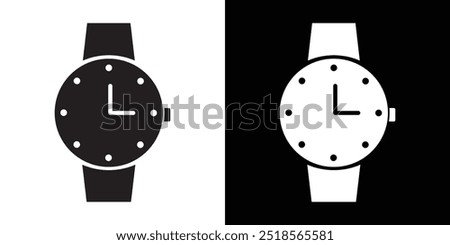 Wristwatch icon Vector flat thin line illustration