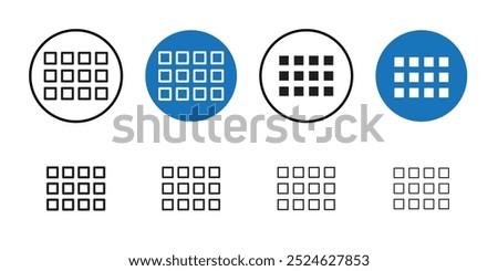 Grid view icon Thin line art collection