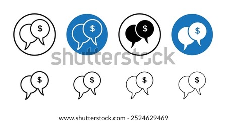 Comment dollar icon Thin line art collection