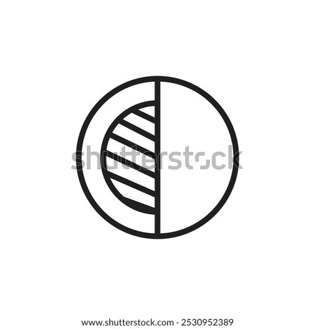 Contrast icon Thin line flat illustration