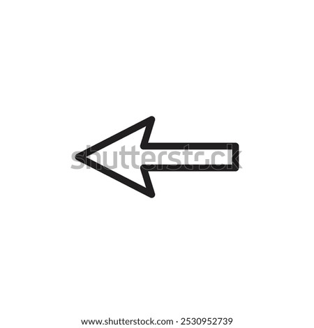 Arrow left icon Thin line flat illustration