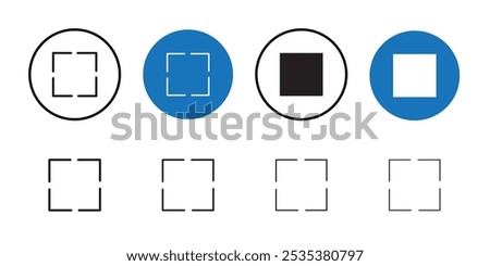 Fullscreen icon Black line art vector logo set