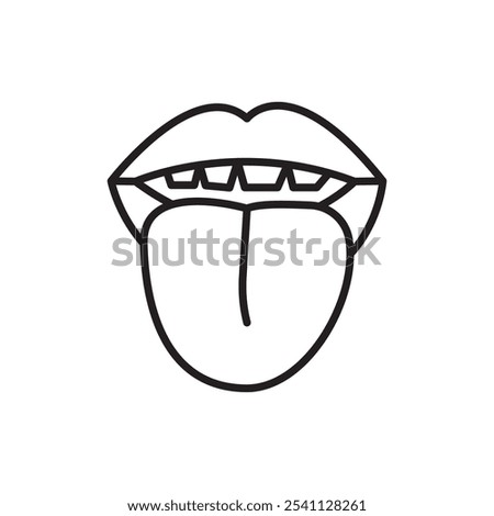 Tongue icon Thin line flat illustration