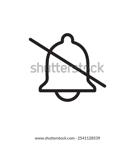 Notification off icon Thin line flat illustration