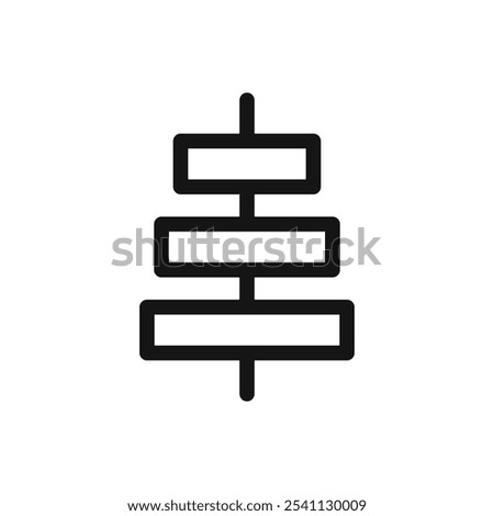 Align center icon Thin line flat illustration